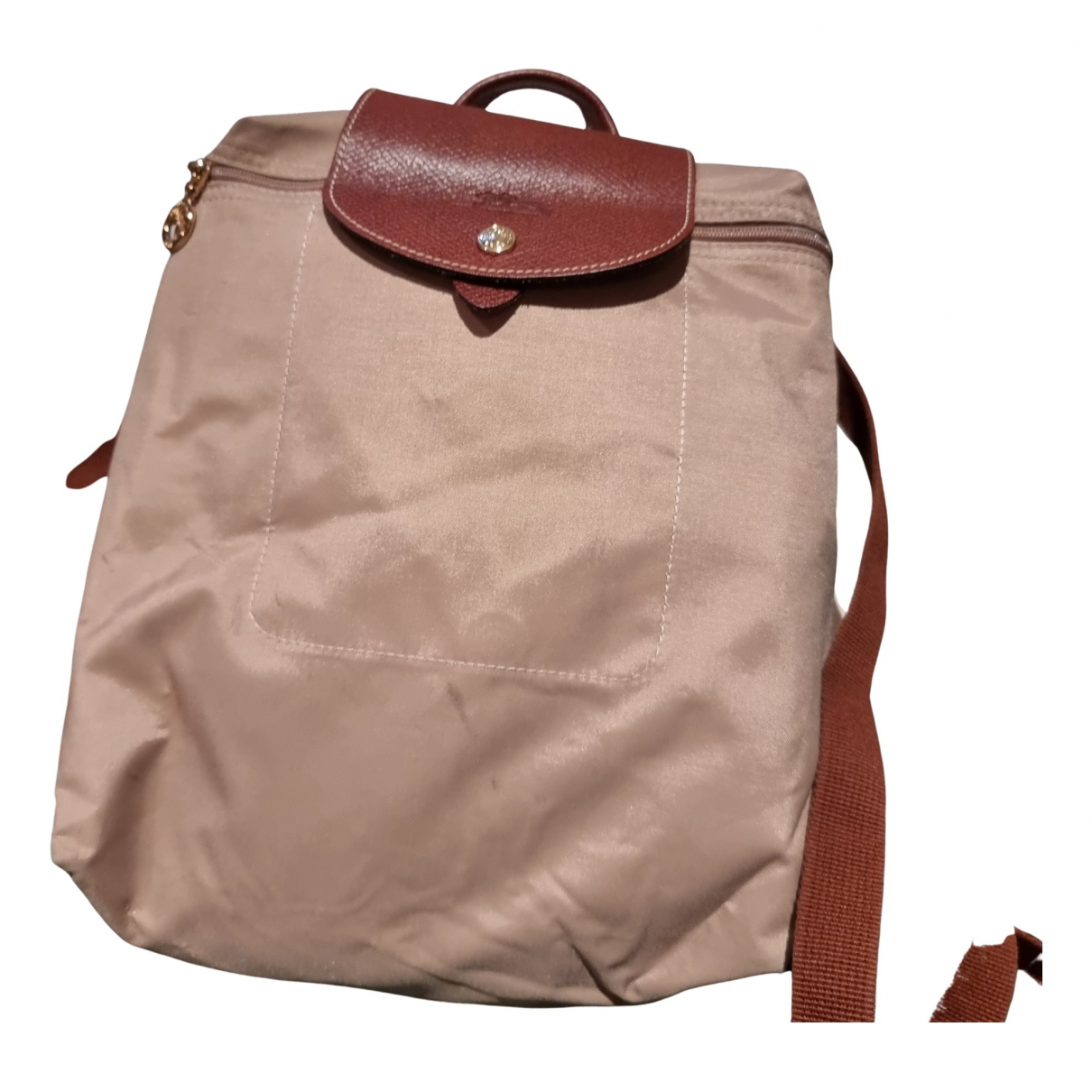 Cloth backpack Longchamp Beige in Cloth 